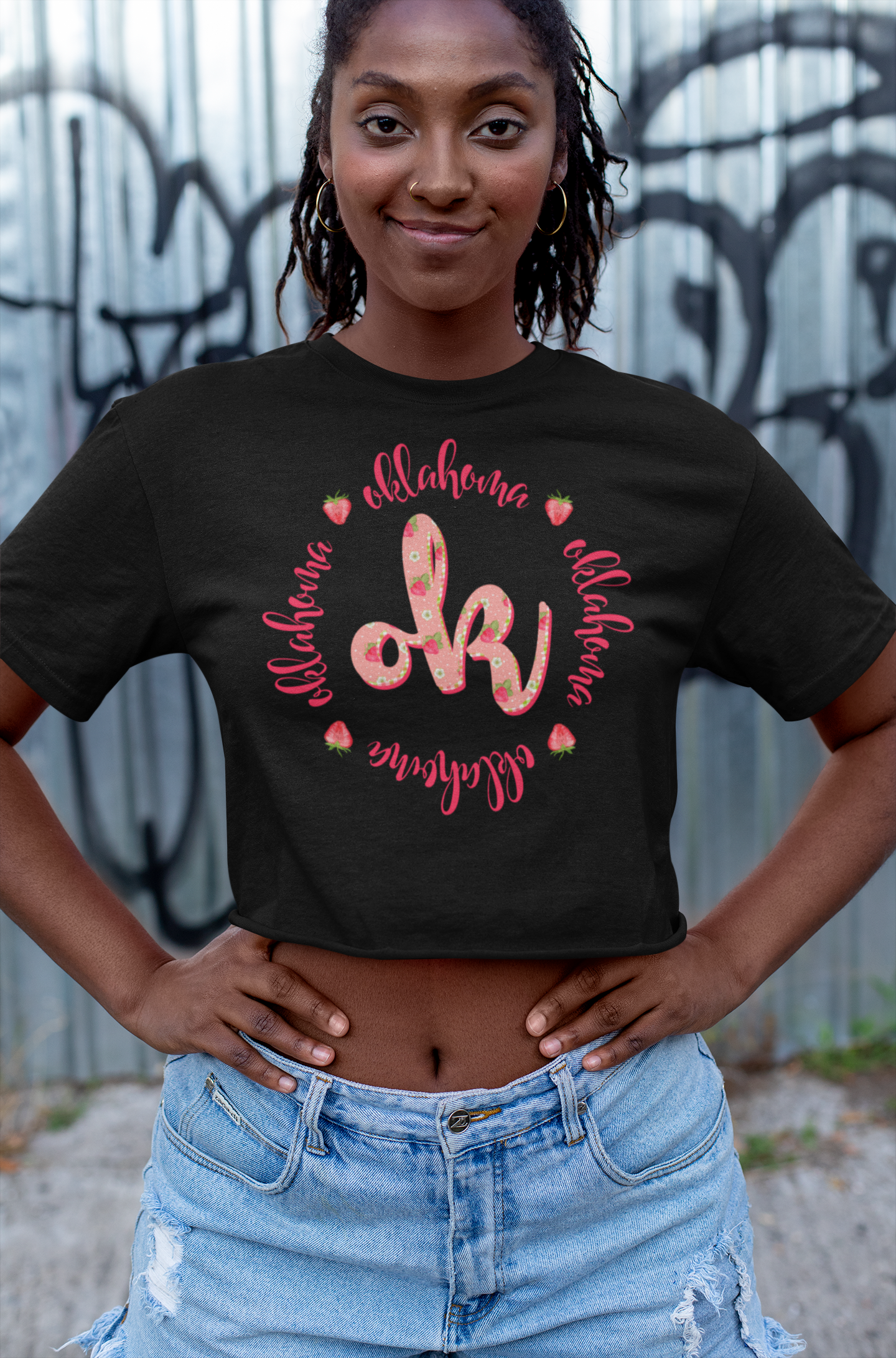DTF OKLAHOMA STRAWBERRY + GINGHAM TRANSFER