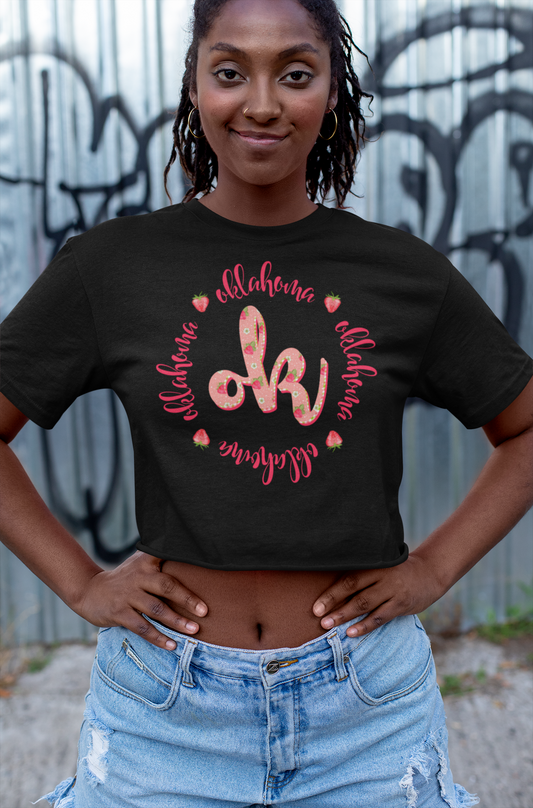 DTF OKLAHOMA STRAWBERRY + GINGHAM TRANSFER