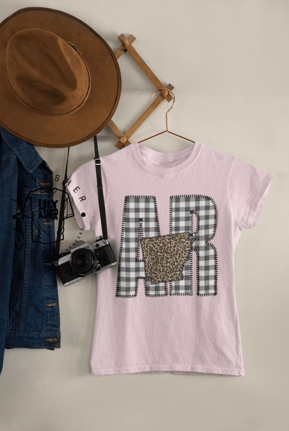Dtf Arkansas Gingham & Leopard Patch Transfer