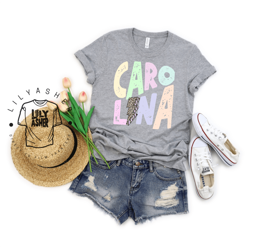 Dtf Carolina Pastel Lightning Bolt Transfer
