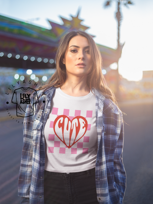 Dtf Checkerboard Cute Transfer