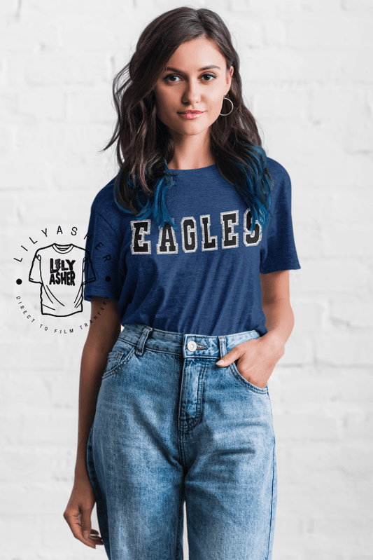 Dtf Eagles Bl/silver Varsity Transfer