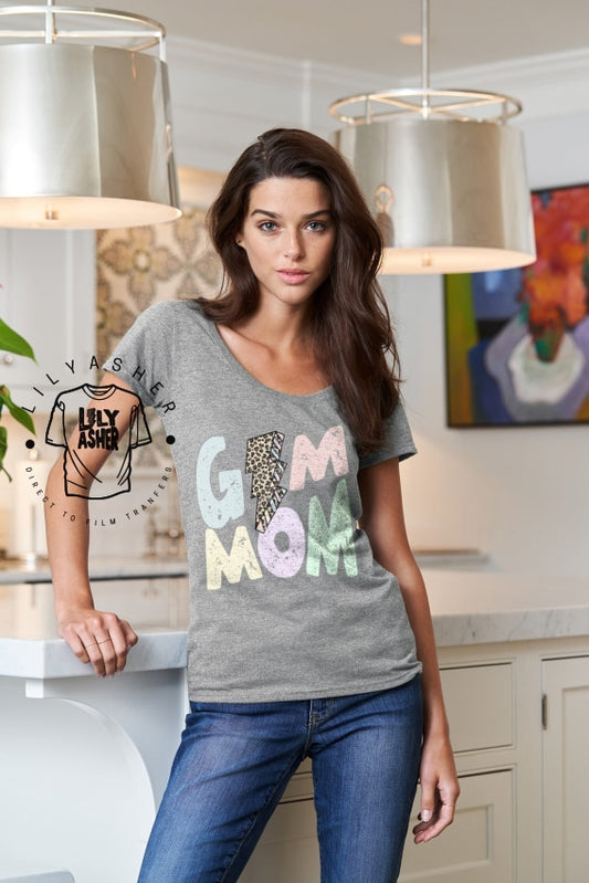 Dtf Gym Mom Pastel Lightning Bolt Transfer