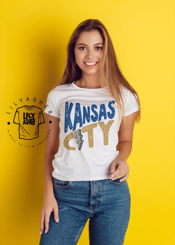 Dtf Kanas City Blue & Gold Lb Transfer