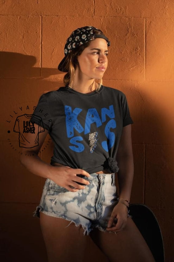 Dtf Kansas Royal Blue Lightning Bolt Transfer