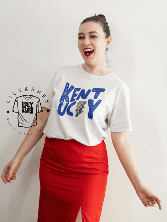 Dtf Kentucky Royal Blue Lightning Bolt Transfer