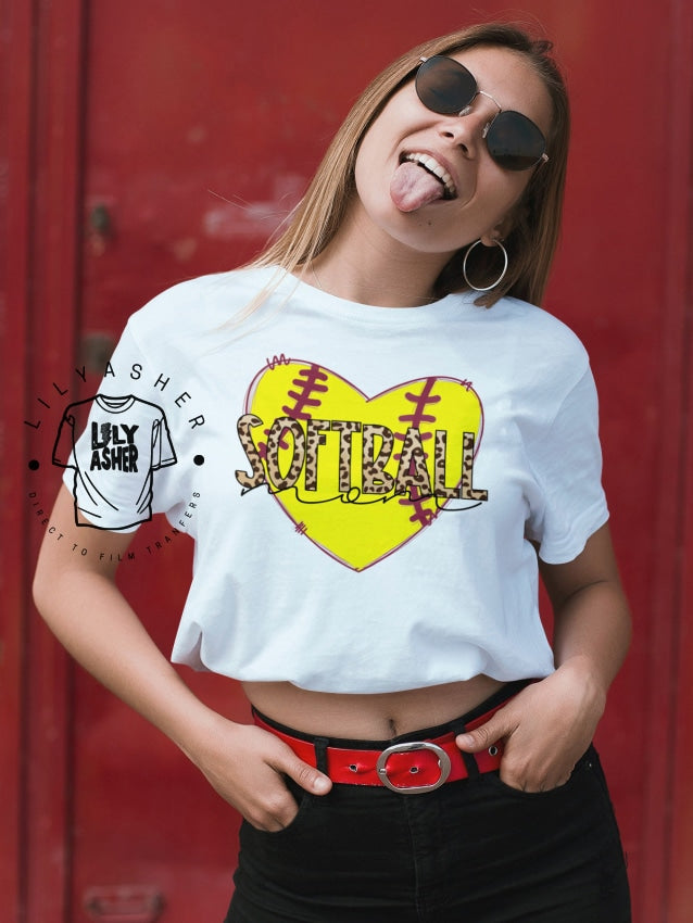 DTF LEOPARD SOFTBALL MOM HEART TRANSFER – Tulsa DTF Prints