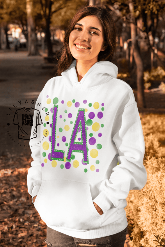 Dtf Louisana Mardi Gras Dots Transfer