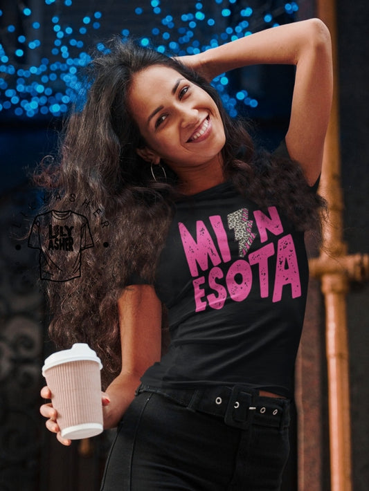Dtf Minnesota Pink Lightning Bolt Transfer