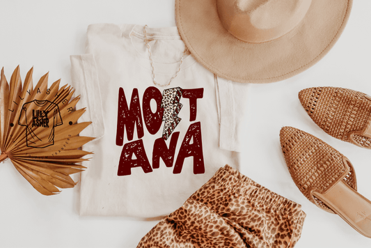 Dtf Montana Maroon Lightning Bolt Transfer