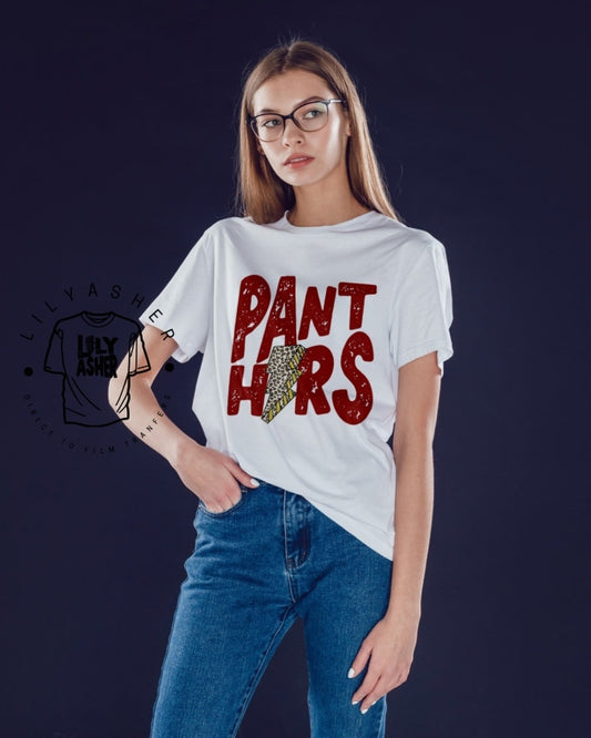Dtf Panthers Maroon Lightning Bolt Transfer