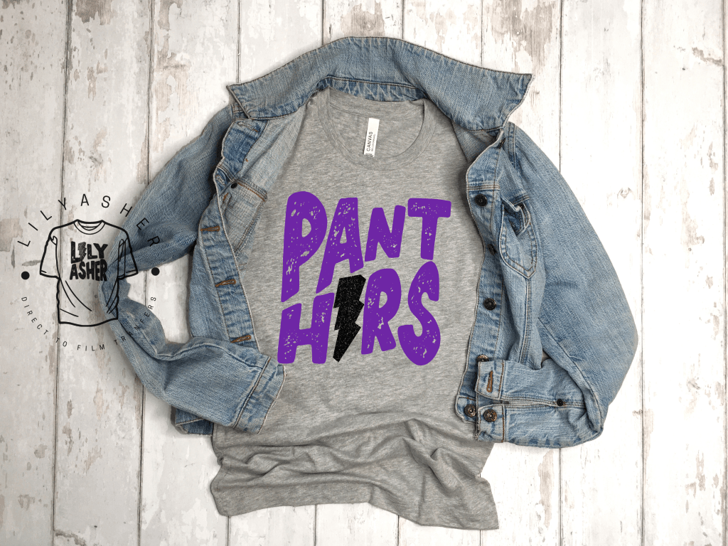 Dtf Panthers Purple Solid Black Lb Transfer