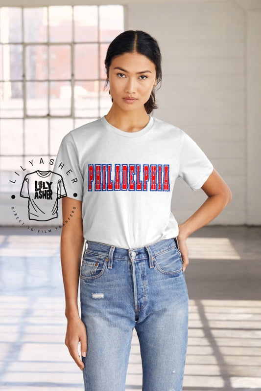 Dtf Philadelphia Red/blue Varsity Transfer