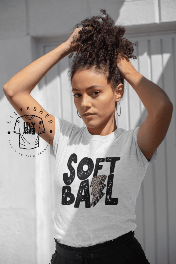 Dtf Softball Black Lightning Bolt Transfer