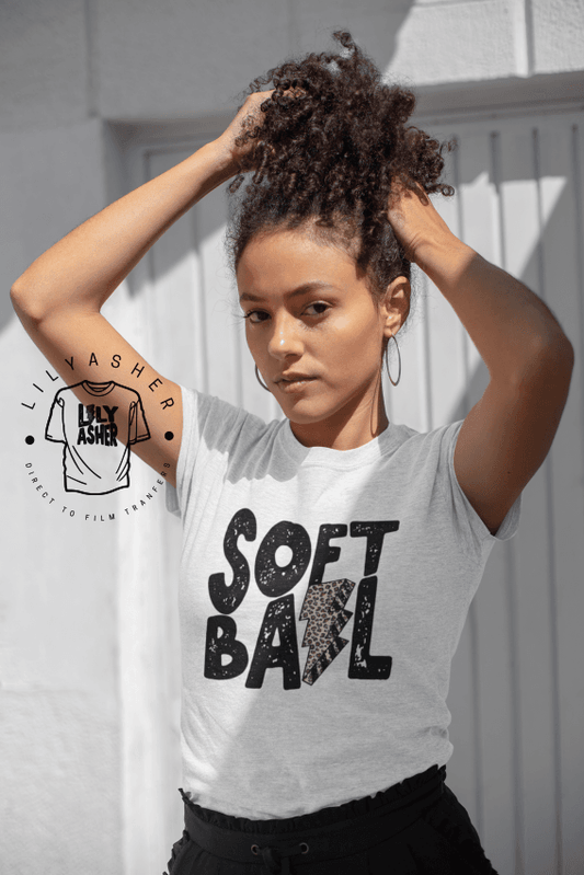 Dtf Softball Black Lightning Bolt Transfer