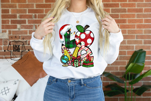 Dtf Teacher Love Christmas Transfer