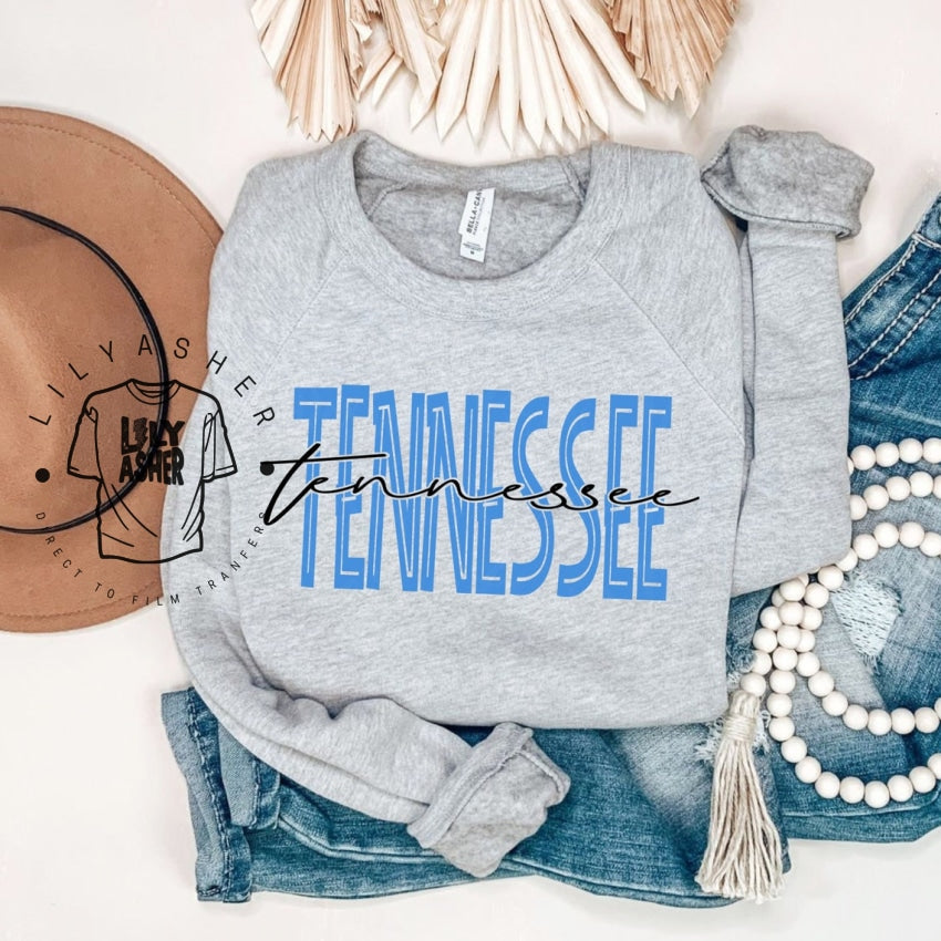 Dtf Tennessee Light Blue Script Transfer