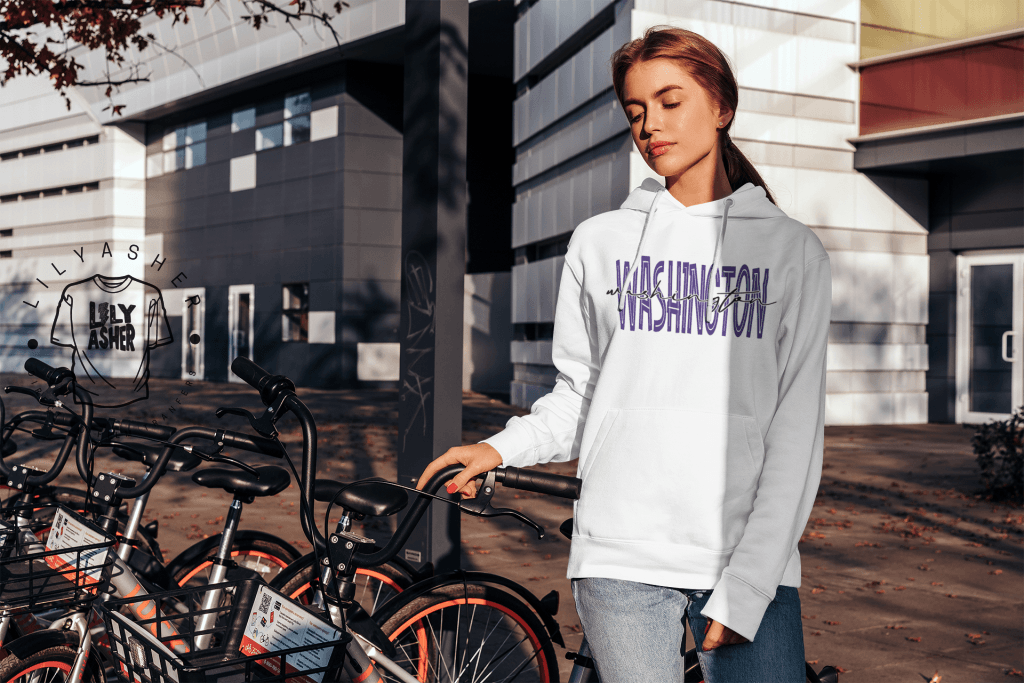 Dtf Washington Purple Script Transfer