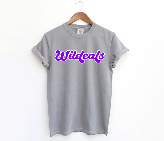 DTF WILDCATS PURPLE/WHITE RETRO TRANSFER