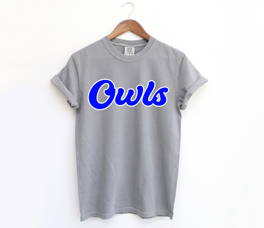 DTF OWLS BLUE/WHITE RETRO TRANSFER