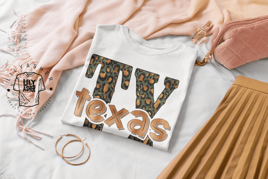 Texas Gold & Green Leopard Transfer